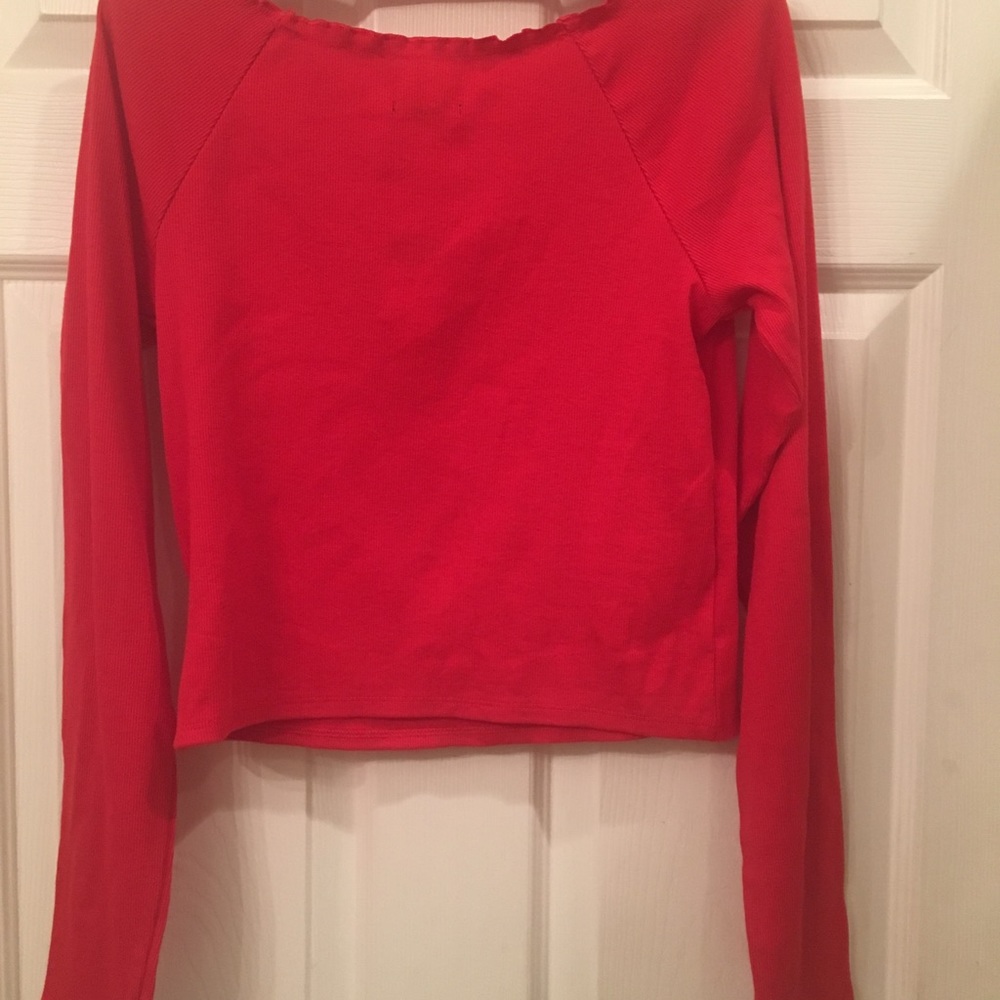 NEW! Women's cotton blend V-neck ruched top - Picture 4 of 4